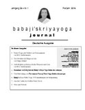 Babaji's Kriya Yoga Journal - Jahrgang 23 &ndash; Nr. 1 - Frühjahr 2016
