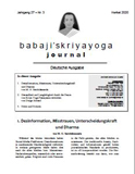 Babaji's Kriya Yoga Journal - Jahrgang 27 &ndash; Nr. 3 - Herbst 2020